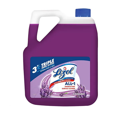 lizol disinfectant surface & floor cleaner liquid, kills 99.9% germs- 5l (lavender)