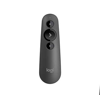 logitech r500 laser presentation remote clicker with dual connectivity bluetooth or usb for powerpoint, keynote, google slides, wireless presenter