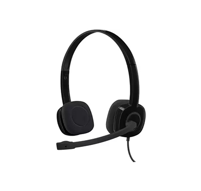 logitech h151 headset with noise-cancelling boom microphone,3.5 mm wired headset