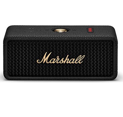 marshall emberton iii compact portable bluetooth speaker (black and brass)