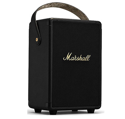 marshall tufton 80 watt wireless bluetooth portable speaker (black & brass)