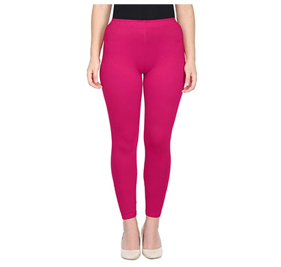 mks impex cotton lycra ankle length leggings for women & girls (dark pink )