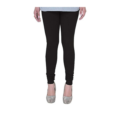 mks impex women's churidar leggings soft cotton lycra 4 way stretchable (black)