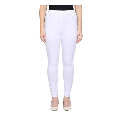 mks impex women's churidar leggings soft cotton lycra 4 way stretchable (white)