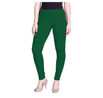 mks impex women's churidar leggings soft cotton lycra 4 way stretchable (green)