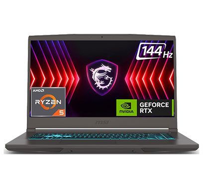 msi thin a15 ( thin a15 b7uc-284in, thin a15 b7uc-102in) gaming laptop ( amd ryzen 5 heca core 7535hs/ 16gb ram/ 512 gb ssd/ 15.6 inch screen/ windows 11 home/4 gb graphics/ nvidia geforce rtx 3050/144 hz),cosmos gray