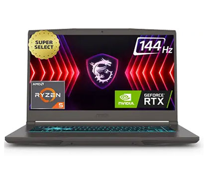 MSI Thin A15 (Thin A15 B7UCX-285IN/ Thin A15 B7UCX-105IN) Gaming Laptop ( AMD Ryzen 5 Hexa Core 7535HS/ 16GB RAM/ 512GB SSD/ Windows 11 Home/ 15.6 inch Screen/ 4GB Graphics/ NVIDIA GeForce RTX 2050/144 HZ), Cosmos Gray