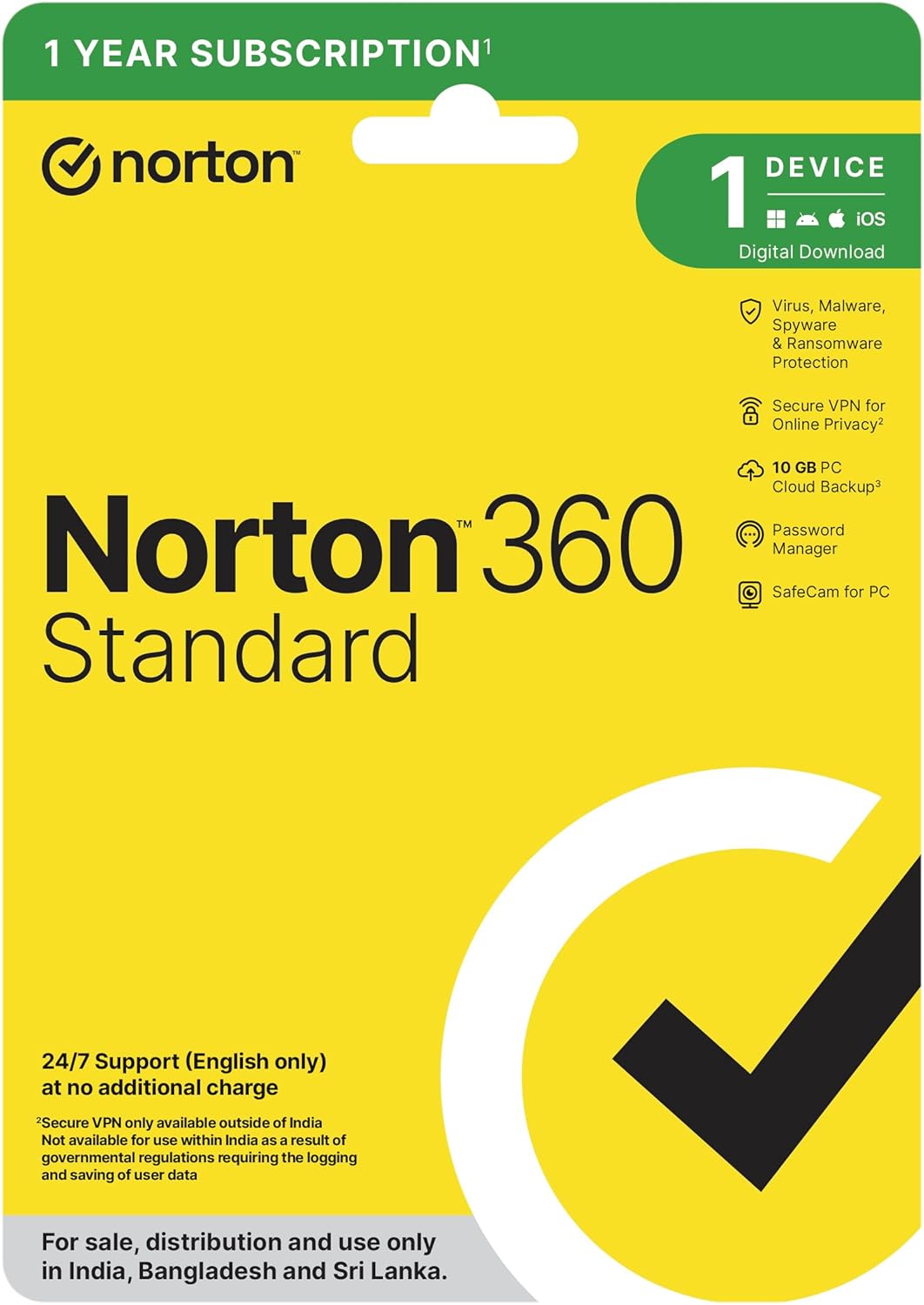 norton 360 total security (1 user 1 year)