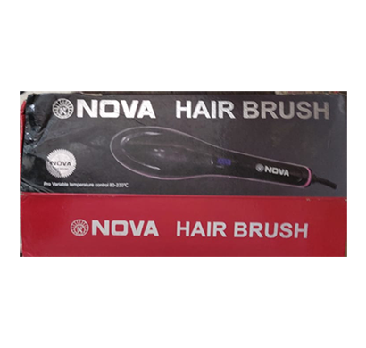 nova hair straightener brush (black)