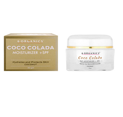 6 organics coco-colada moisturiser+spf day cream coconut skincare 30 gm