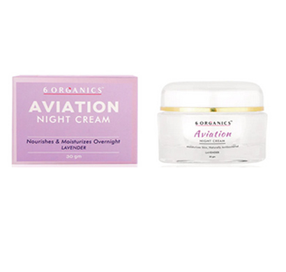 6 organics aviation night cream lavender skincare 30 gm