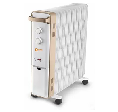 orient electric ( ofruc13g3b) ultra comfort oil filled room heater ( white, gold)
