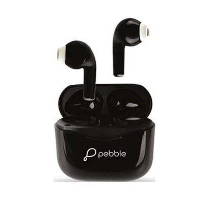 pebble neo buds bluetooth headset (black, in the ear)