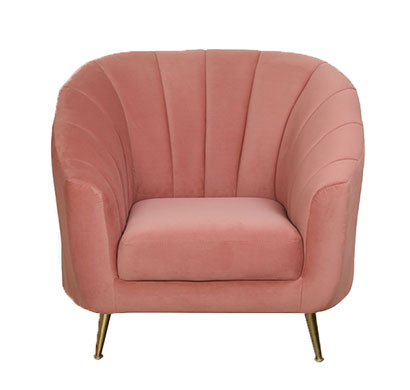 pepperfry (fn1857287) kaylee 1 seater velvet sofa in blush pink colour