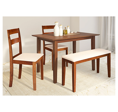 pepperfry (fn1685253) ramen solid wood 4 seater dining set in oak finish with bench