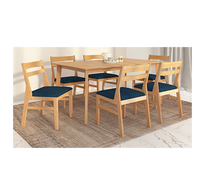 pepperfry (fn1905956) carnero solid wood 6 seater dining set in natural finish