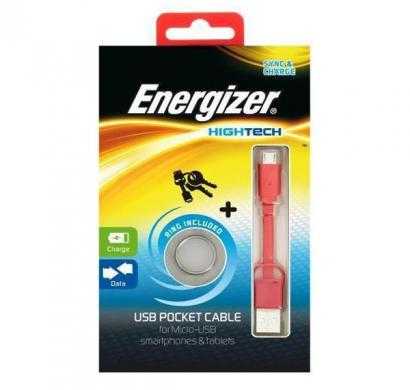 energizer pocket cable micro-usb charge + data - red