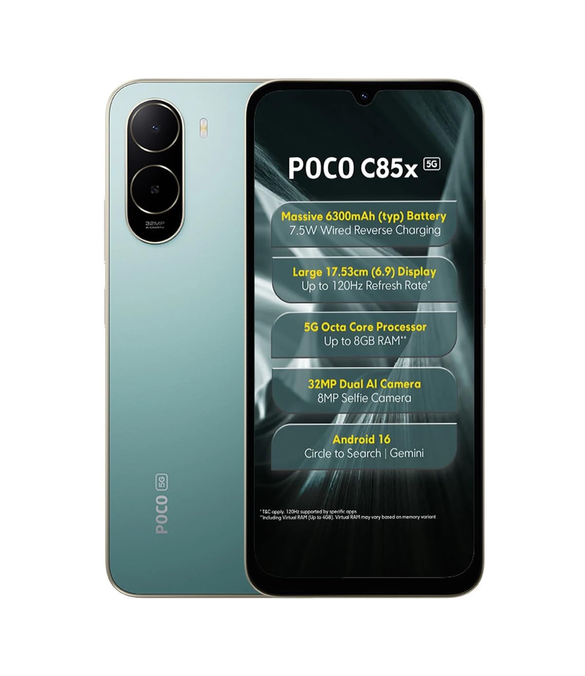 poco c85x 5g (4 gb ram, 64 gb storage) mix colour