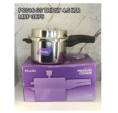 preethi pressure cooker (pc016ss triply 4.5ltr)