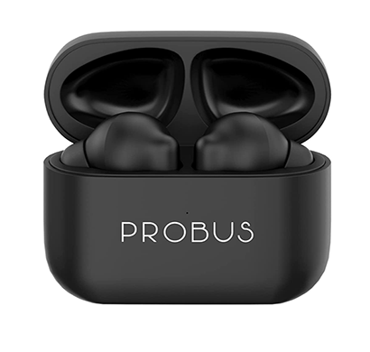 probus ( tws-bl-2007) a8 touch control in-ear earbuds passive noise cancellation tws wireless bluetooth earbuds with mic/sweat proof/20 h total playback time/immersive audio ( black)