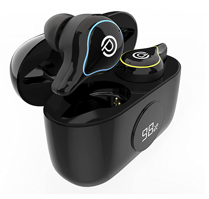 probus se16s wireless bluetooth earbuds tws/in-ear headphones with 20 hours total playtime/sweat proof/touch control/passive noise cancellation/type-c port ( black)