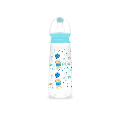 pur classy bottle 10 oz./300 ml. with vari flow silicone nipple blue