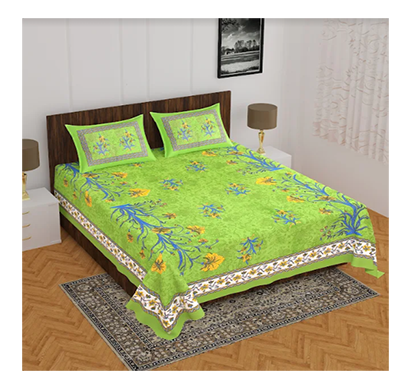 ragvi ( pearl036) jaipuri printed double bed bedsheet with two pillow cover
