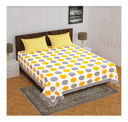 ragvi ( pearl039) jaipuri printed double bed bedsheet with two pillow cover ( multicolor)