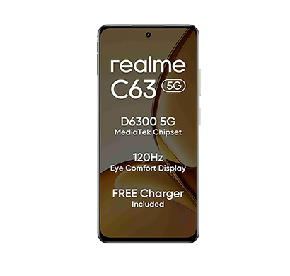 realme c63 5g (4gb ram/ 128gb storage) starry gold color