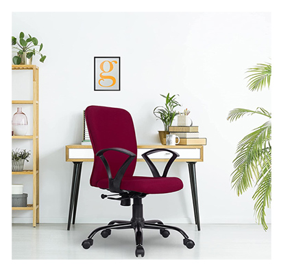 refurbished green soul ( seoul_x_confident maroon) office chair, mid back mesh ergonomic home office desk chair with comfortable & spacious seat, rocking-tilt mechanism & heavy duty metal base ( confident maroon)