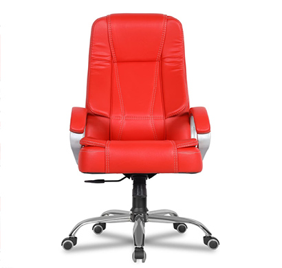 refurbished green soul ( vienna_hb_red) leatherette office chair, high back ergonomic home office executive chair with spacious cushion seat & heavy duty metal base (red)