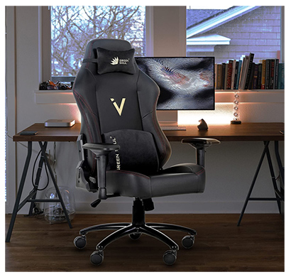 green soul (vision_gs399_black-leather_287) multi-functional ergonomic gaming chair, premium leatherette chair with adjustable neck & lumbar pillow, 4d adjustable armrests & heavy duty metal base (black)
