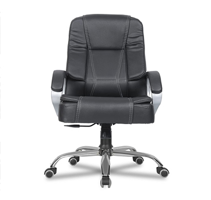 refurbished green soul ( vienna_mb_blacktan) leatherette office chair, mid back ergonomic home office executive chair with spacious cushion seat & heavy duty metal base (blacktan)