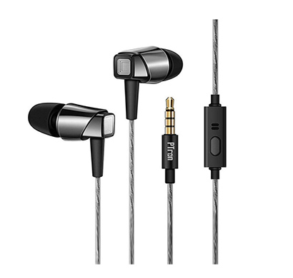 refurbished ptron pride in-ear wired headset with mic (black)