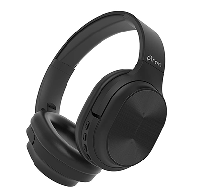 refurbished ptron soundster bluetooth headphones, over the ear, wireless earphones with mic, high bass (black)