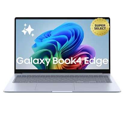 Samsung Galaxy (NP750XQB-KA1IN) Book4 Edge Series Copilot AI-PC Full Metal Chasis Qualcomm Snapdragon X - Thin and Light Laptop (16GB RAM/ 512 GB SSD/ 15.6 inch/ Windows 11 Home With MS Office),Sapphire Blue