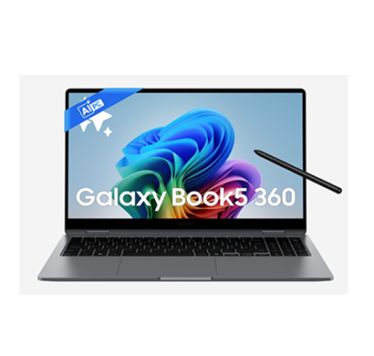 samsung galaxy book 5 360 (np750qha-lg1in) notebook laptop (intel core ultra 5-226v/ 16gb ram/ 512gb ssd/ intel arc graphics/ windows 11 home/msoffice/amoled/ 39.62 cm - 15.6 inch), grey