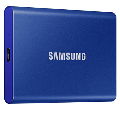 samsung (mu-pc2t0h/ww) t7 2tb external solid state drive (portable ssd), blue