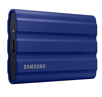 samsung (mu-pe1t0r) t7 shield portable ssd 1tb usb 3.2 gen2 external ssd (blue)