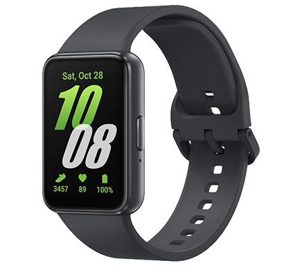 samsung galaxy (fit3) light and sleek fitness band, 13 days battery, 100+ exercises and sleep tracking, dark gray (black)