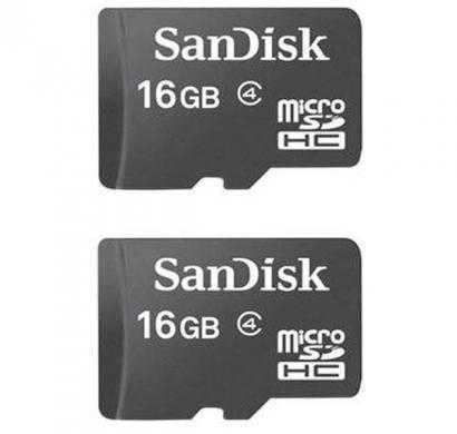 sandisk microsdhc 16 class 4 gb memory card (pack of 2)