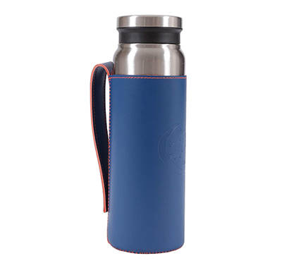 shopizone flask insulated water bottle leak-proof stainless steel vacuum thermos (silver)