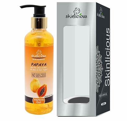 skinlicious papaya beauty gel for skin and hair, 240ml - paraben & sulphate free