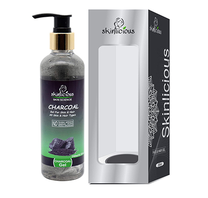 skinlicious charcoal beauty gel for skin and hair, 240ml - paraben & sulphate free