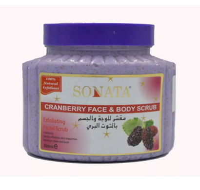 sonata face & body scrub 500ml cranberry