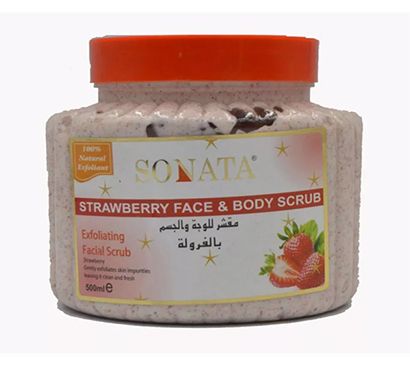 sonata face & body scrub 500ml strawberry