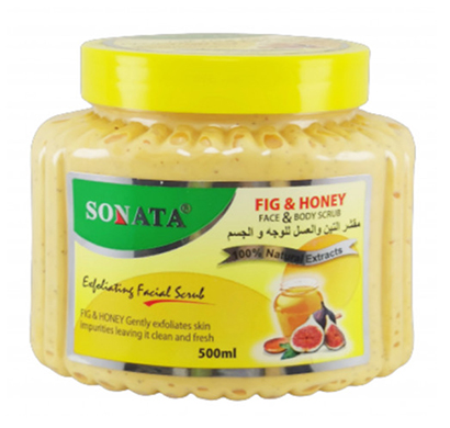 sonata face & body scrub 500ml fig & honey