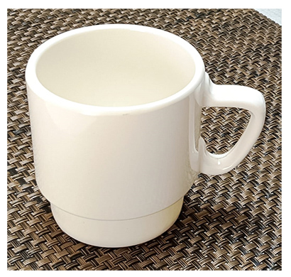 stallion stackable melamine mug,130 gms ( offwhite/ ivory)