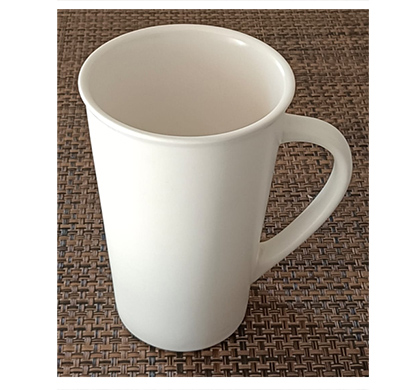 stallion tall conical mug 16-oz stoneware (imported), matt offwhite