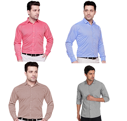 style ministry 100% cotton formal long sleeve shirts for men (multicolor)